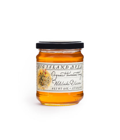 Hawaiian Honey in 9 oz jars: Organic Ohia Lehua Blossom Honey 9 oz jar