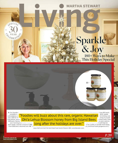 Hawaiian Honey in 9 oz jars: Organic Ohia Lehua Blossom Honey 9 oz jar