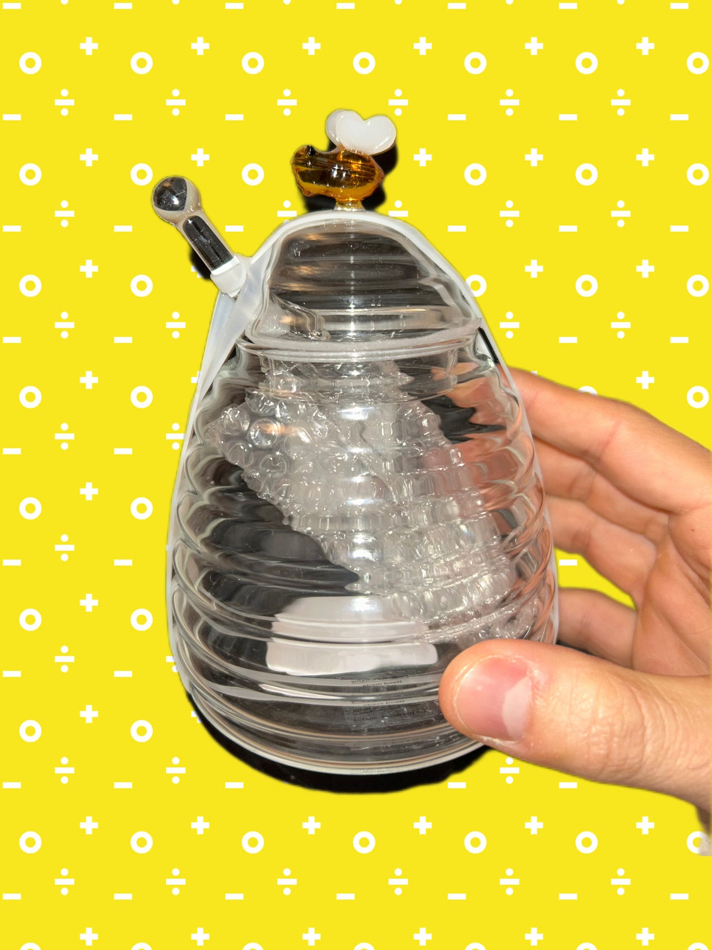 Glass Honey Jar with Dipper - 15 oz